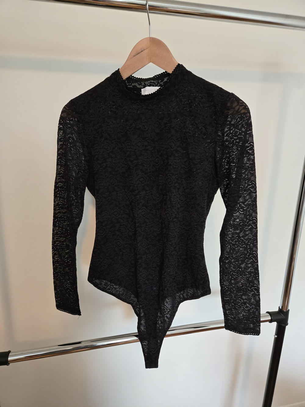 Jonathan Simkhai Black Lace Long-Sleeve Bodysuit